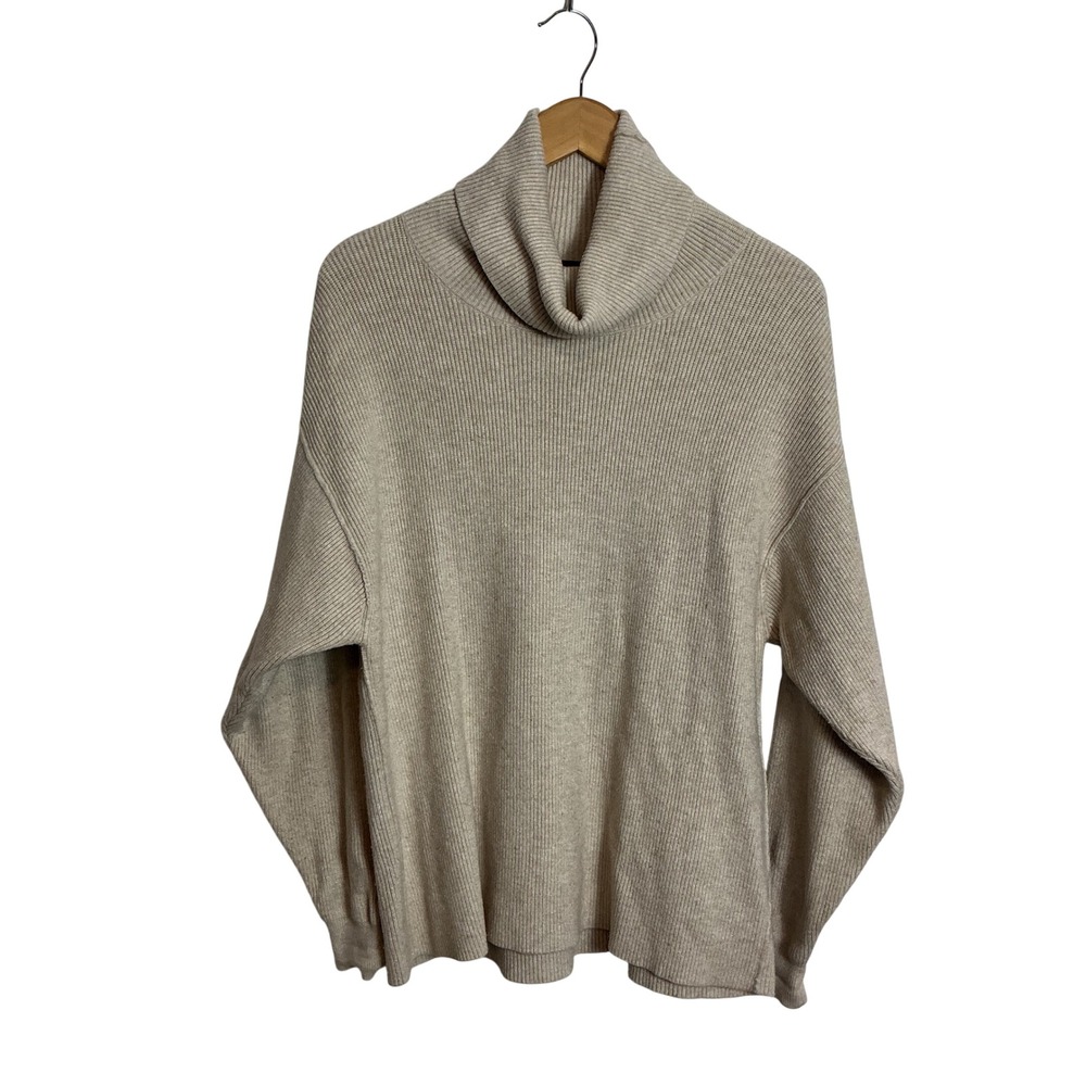 Free People XS Softly Structured Knit Turtleneck Oversized Tunic Sweater